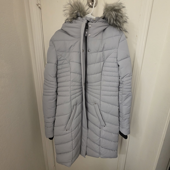 American Tall X Point Zero Tall Women's Parka in Cloud Grey - Picture 6 of 16